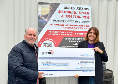 The community of Cloonfad, Co. Roscommon came together in an incredible way for the Mikey Keadin Memorial Truck & Tractor Run, raising an amazing €15,000 in support of Pieta. We are deeply grateful to the Keadin family, their friends, and everyone involved for their generosity, kindness, and continued support. Your efforts will make a real difference to those who need our services most.